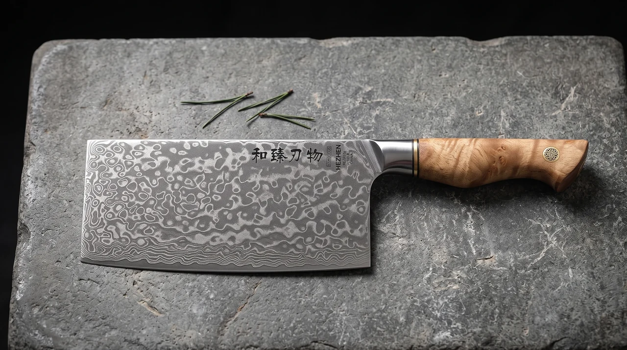 HEZHEN Cuchillo de Carne 17 cm (Damasco VG10)
