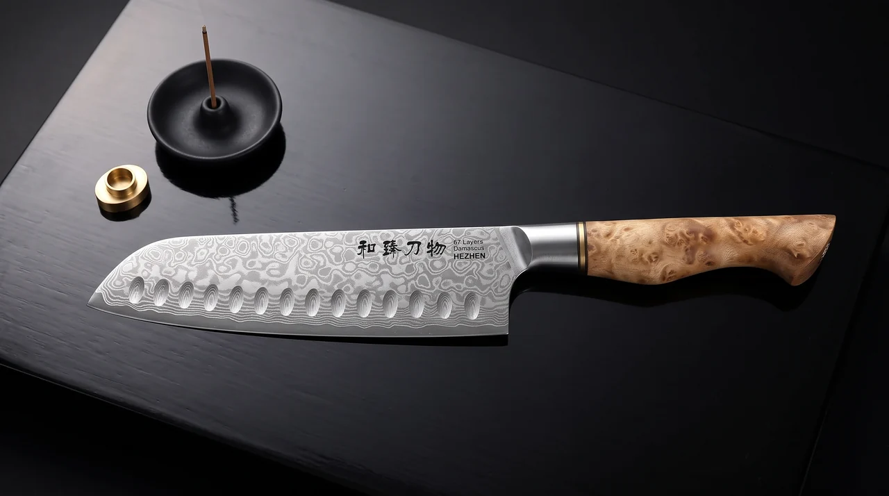 HEZHEN Santoku 18 cm (Damasco VG10)