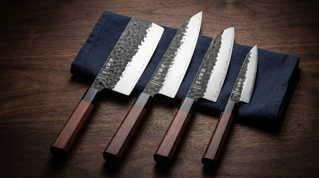 HEZHEN Set 4 Piezas Kurouchi (mango wa)