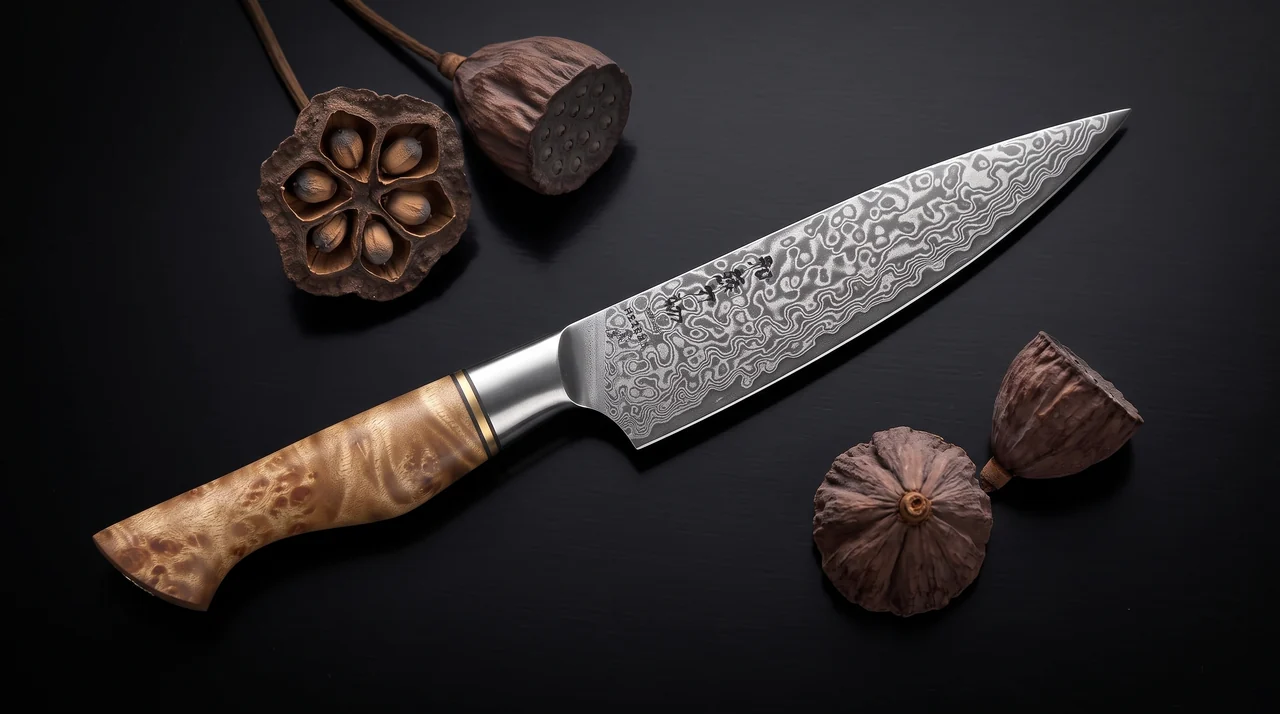 HEZHEN Cuchillo Universal 12,5 cm (Damasco VG10)