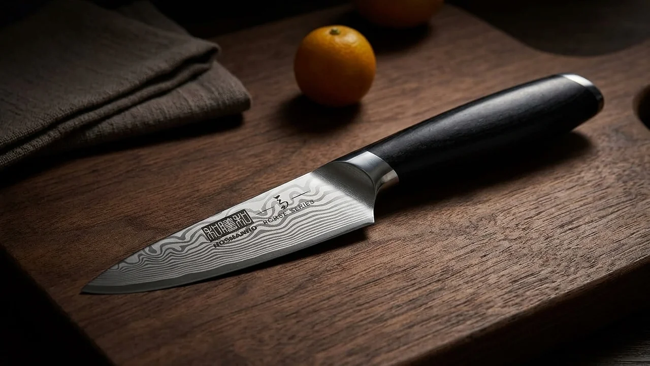 Cuchillo pelador japonés HOSHANHO de acero en polvo con mango de pakkawood