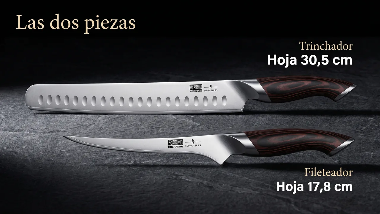 Desglose del juego HOSHANHO: trinchador de 30,5 cm de hoja y fileteador de 17,8 cm