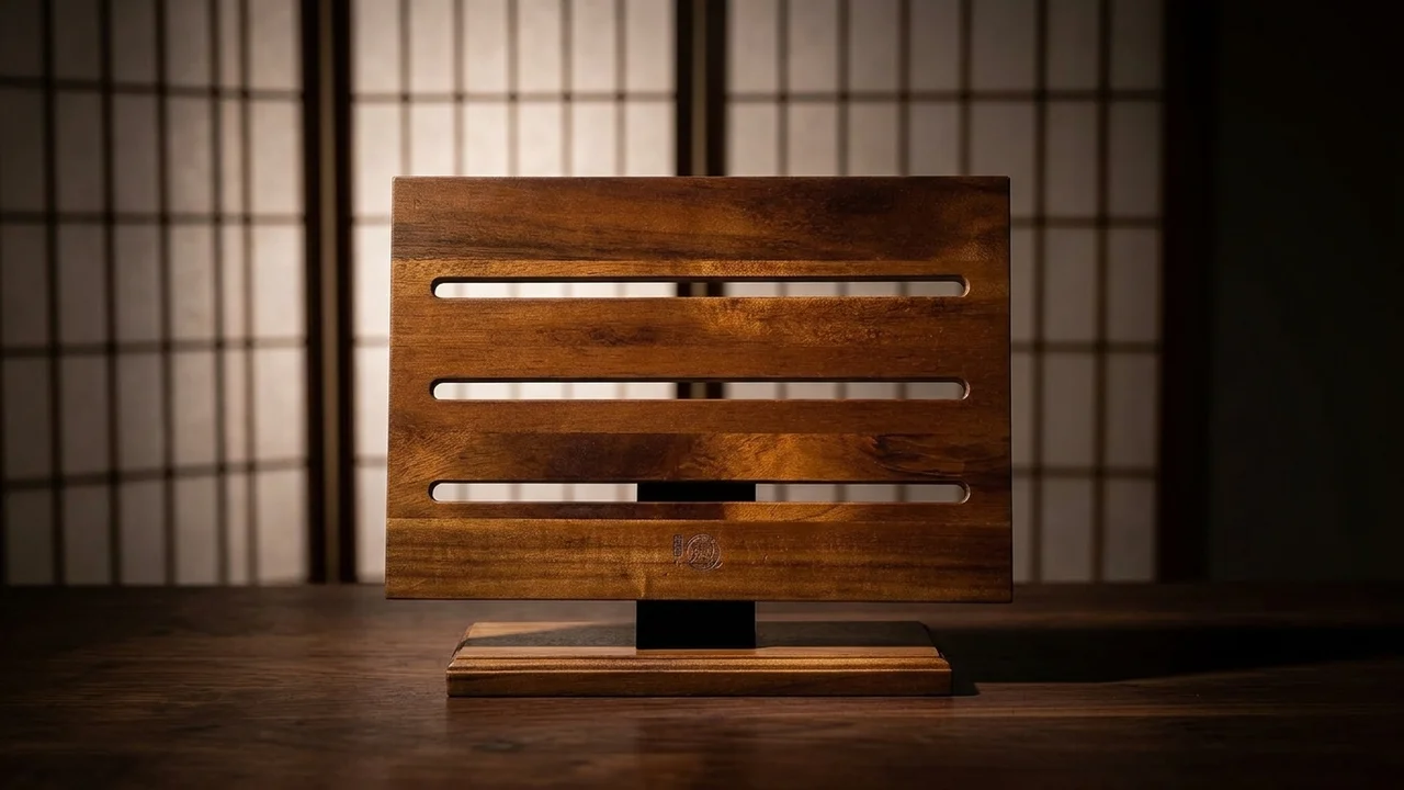 Soporte magnético de cuchillos Mitsumoto Sakari de madera de acacia de doble cara