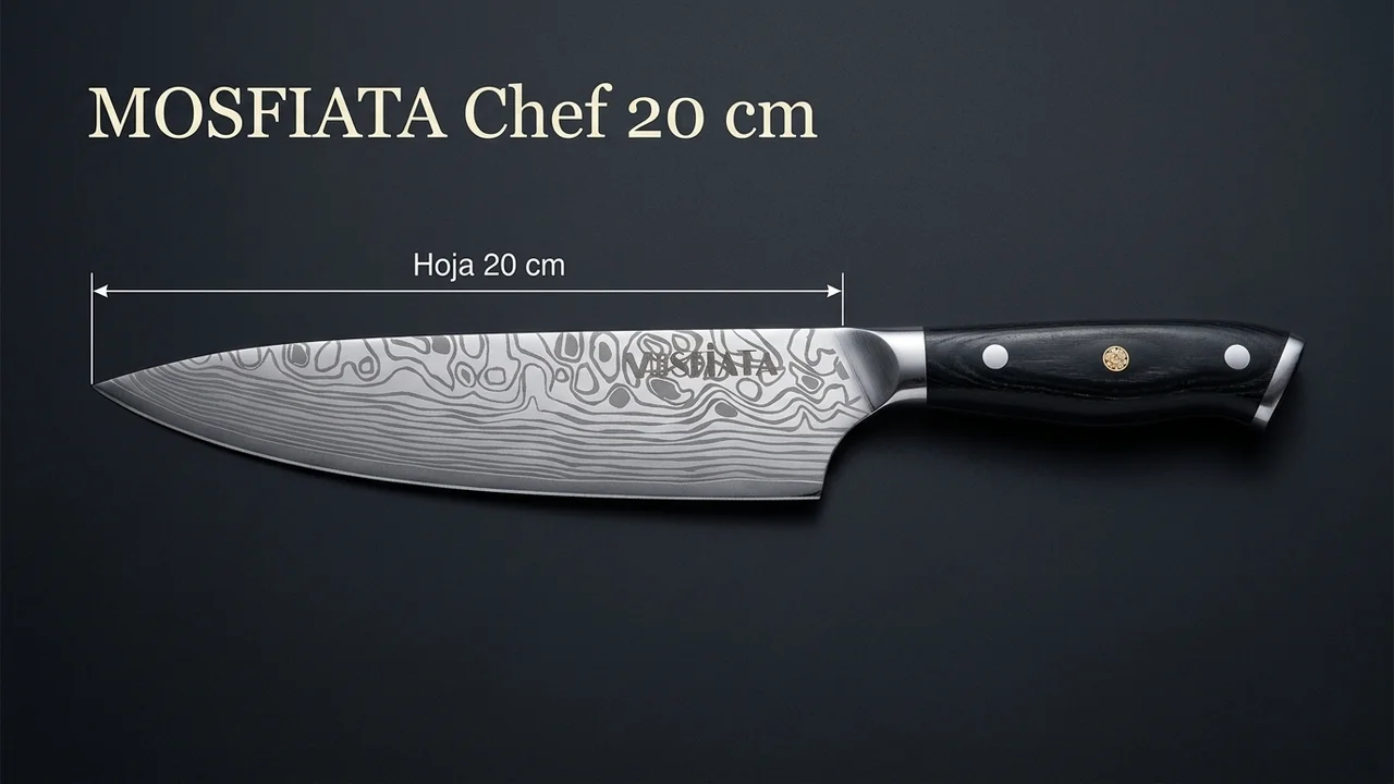 Chef MOSFiATA acotado: hoja de 20 cm medida del filo al talón