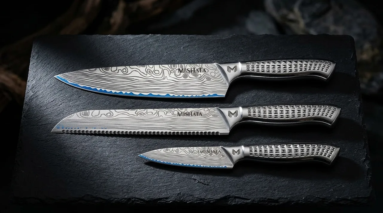 MOSFiATA Juego de 3 Cuchillos con Estuche