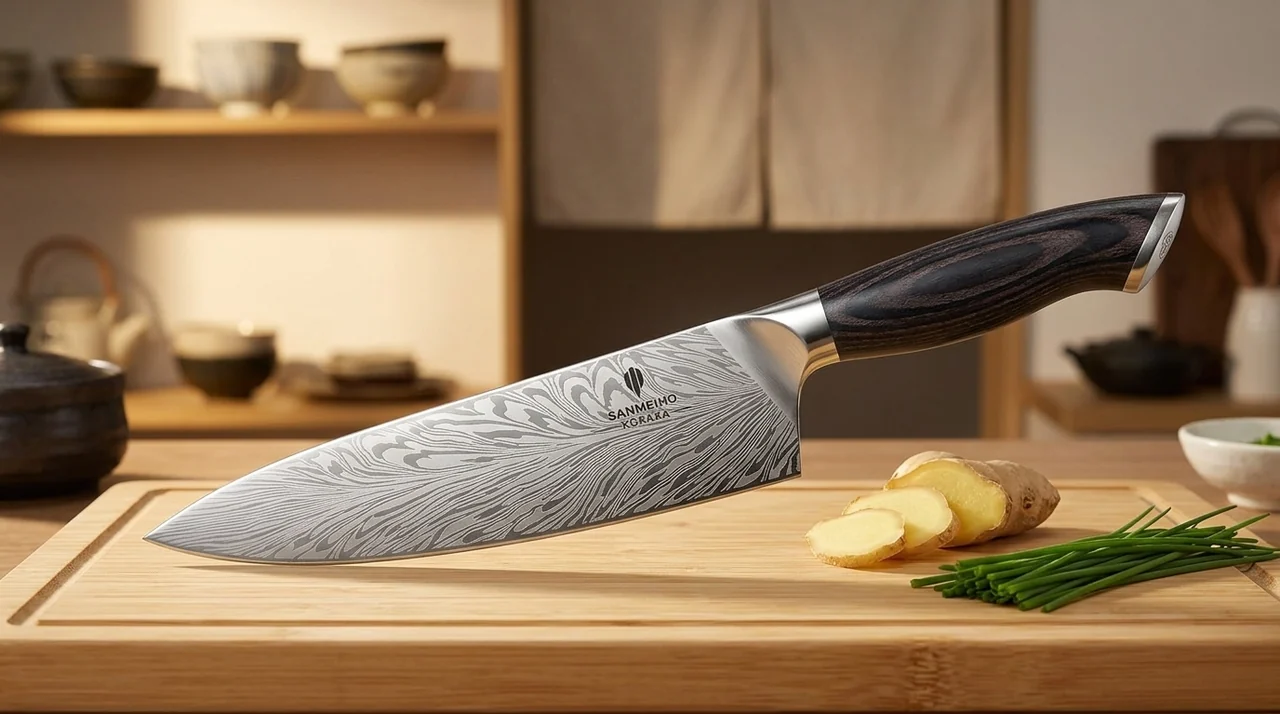 SANMEIHO Cuchillo de Chef 20 cm (acero en polvo 63 HRC)