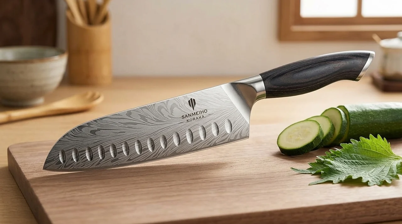 SANMEIHO Santoku 18 cm (acero en polvo 63 HRC)