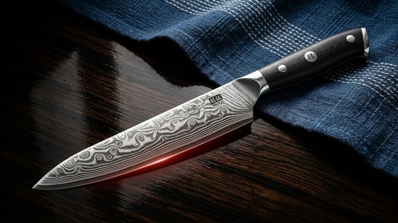SHAN ZU Cuchillo Multiusos 15 cm Damasco PRO, 67 Capas 10Cr15MoV, Mango G10
