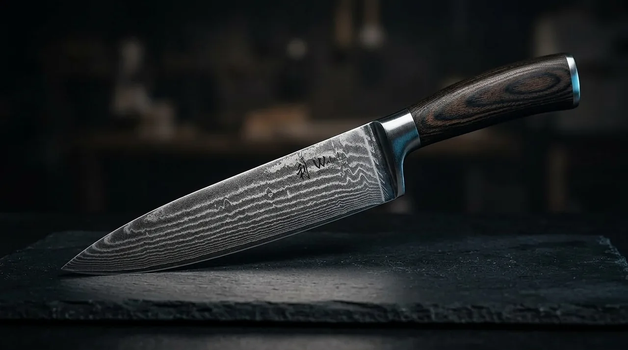 Cuchillo Chef Wakoli EDIB damasco VG10 con pakkawood