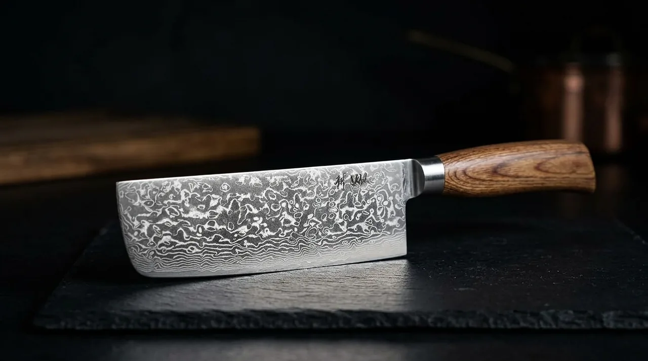 Cuchillo Nakiri Wakoli EDIB PRO damasco VG10 con pakkawood