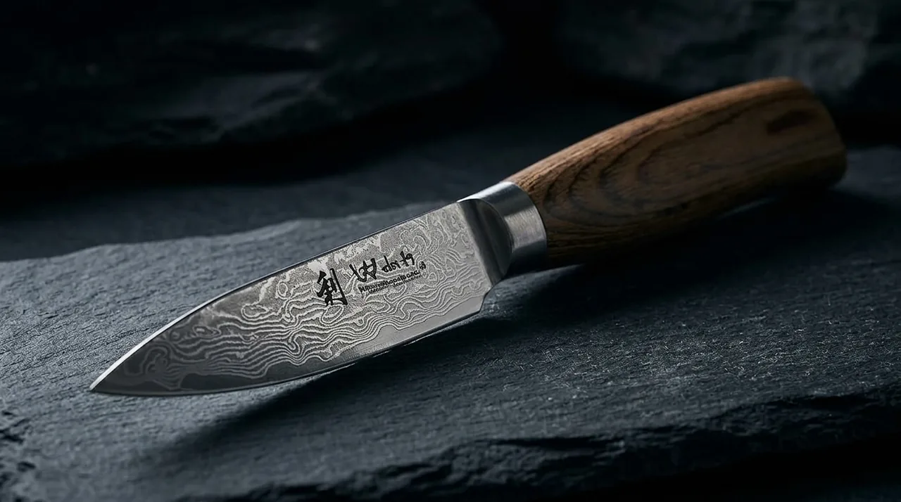 Cuchillo Pelador Wakoli EDIB PRO damasco VG10 con pakkawood
