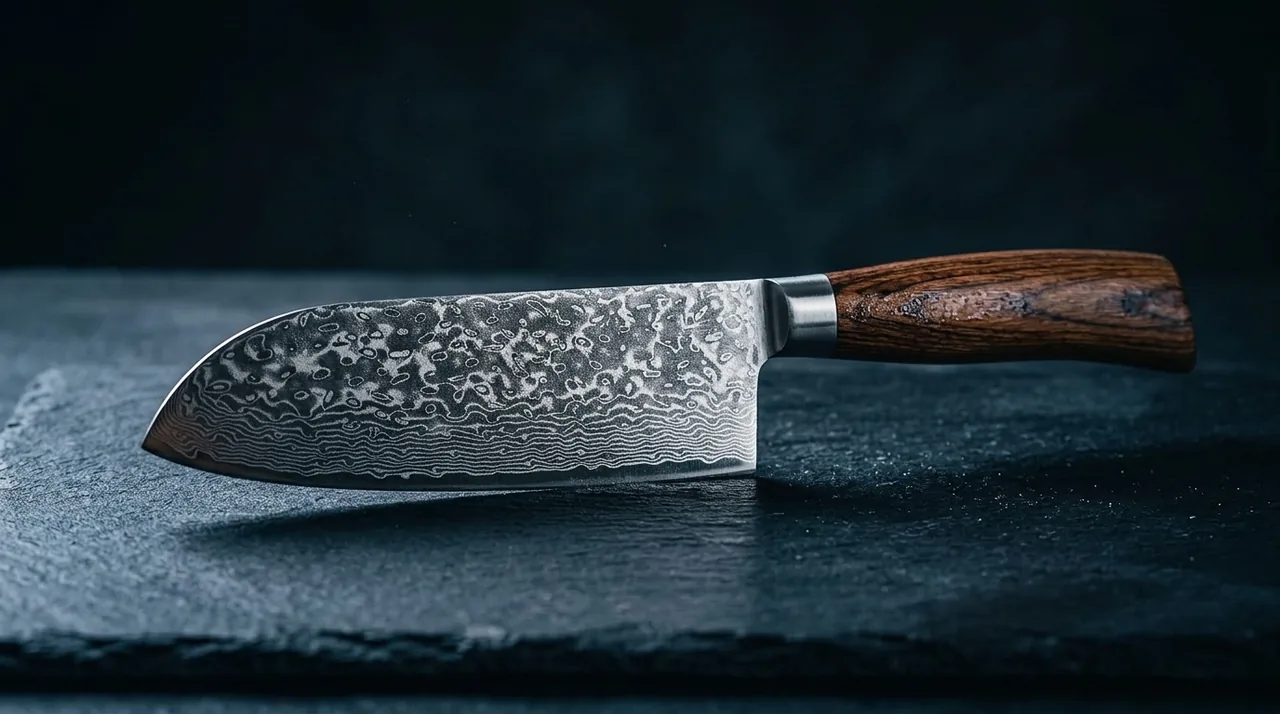 Cuchillo Santoku Wakoli EDIB PRO damasco VG10 con pakkawood