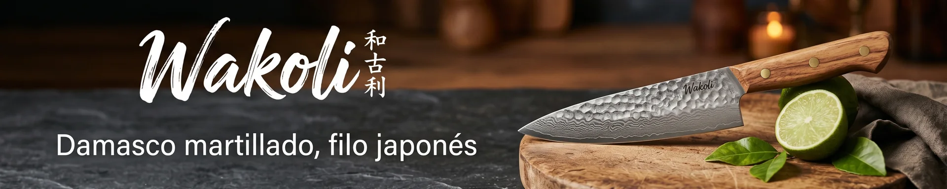 WAKOLI, cuchillos de damasco con filo japonés
