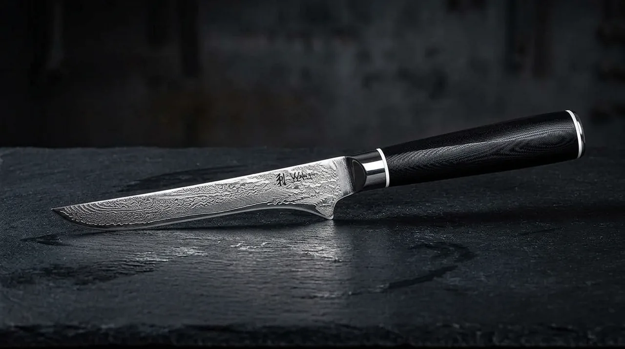 Cuchillo Deshuesador Wakoli KUMO damasco VG10 con g10 negro