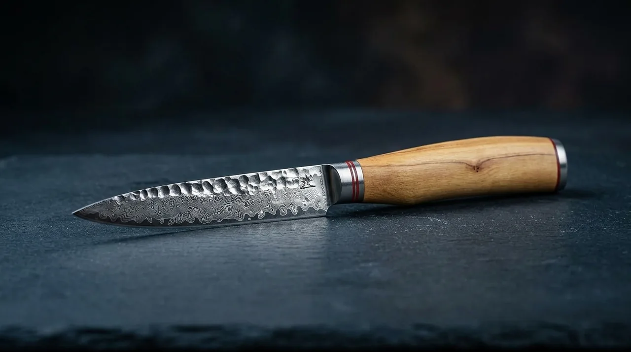 Cuchillo Multiusos Wakoli OLIVE HS damasco VG10 con madera de olivo