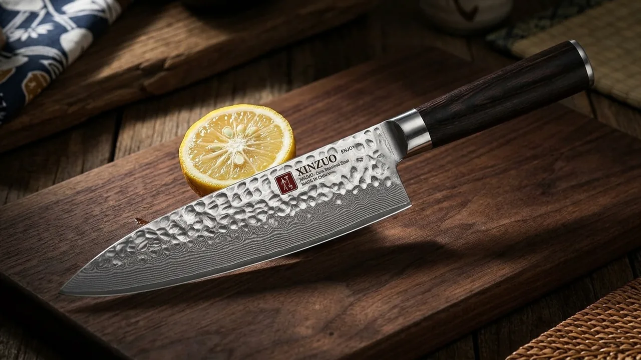 XINZUO Cuchillo de Cocinero 20,1cm Acero Damasco, He Serie