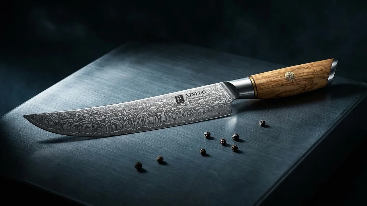 XINZUO Cuchillo Trinchar 25,3cm Damasco 73 Capas Acero en Polvo, Lan Serie