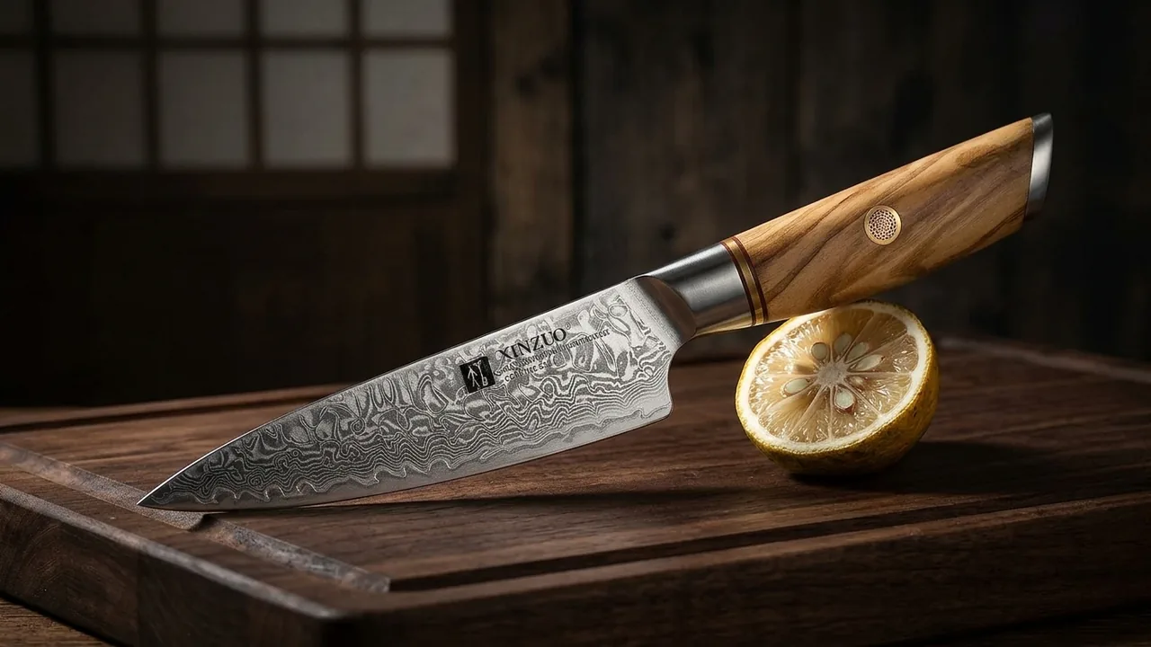 XINZUO Cuchillo Universal 13cm Damasco 73 Capas Acero en Polvo, Lan Serie