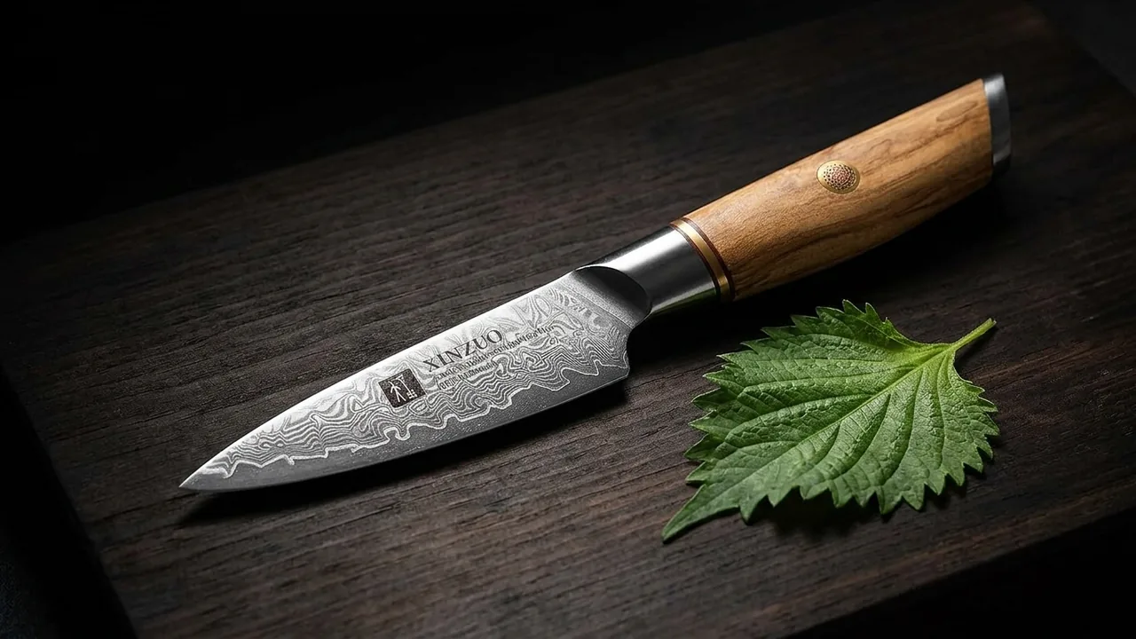 XINZUO Cuchillo de Fruta 9,2cm Damasco 73 Capas Acero en Polvo, Lan Serie