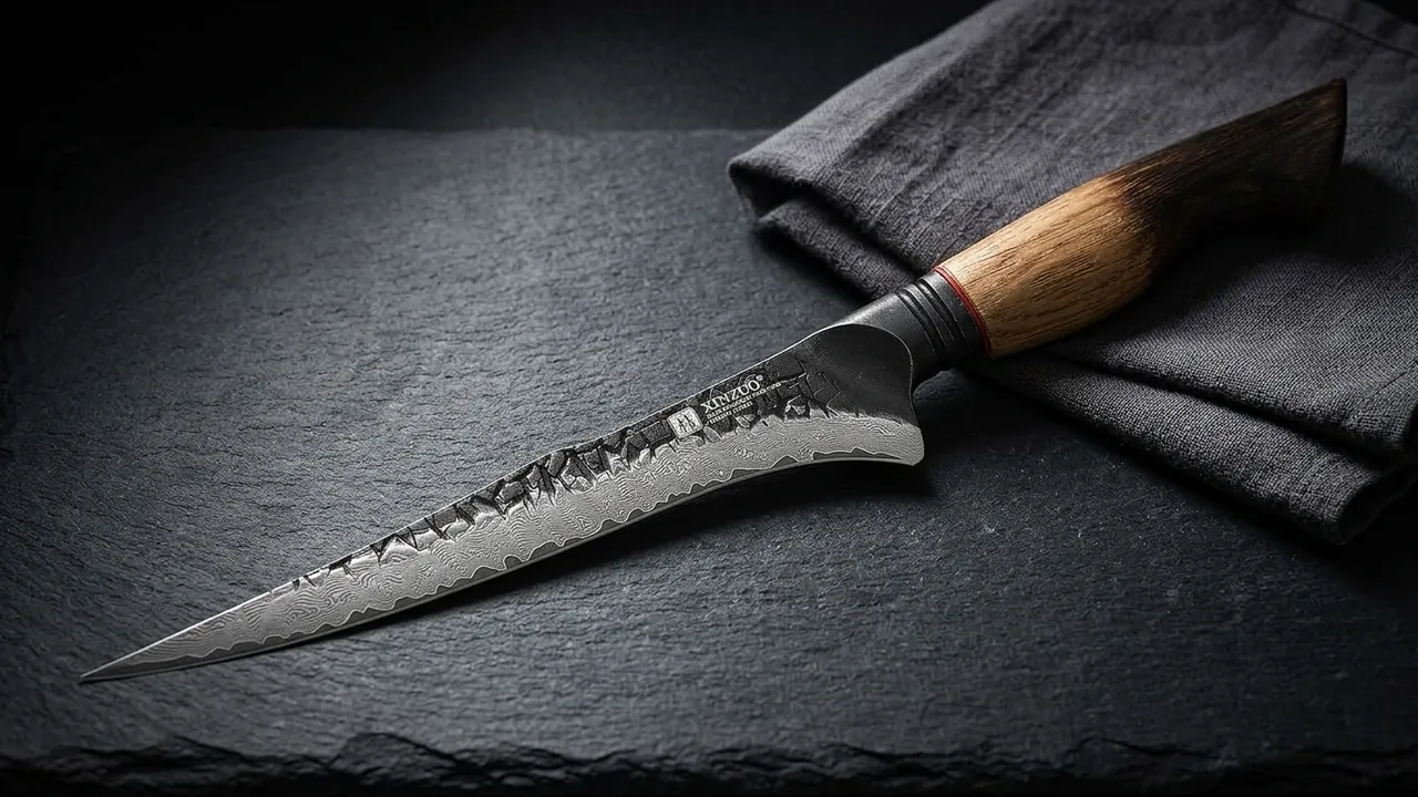 XINZUO Cuchillo Filete 19cm Damasco 67 Capas Mango Roble Blanco Vintage Art
