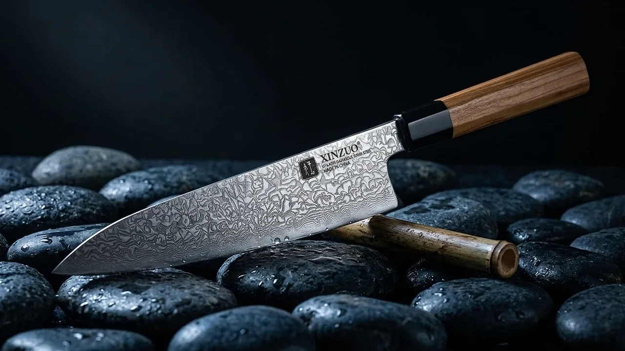 XINZUO Cuchillo Chef 21,5cm Damasco 67 Capas Mango Octogonal Japonés, Caja de Regalo