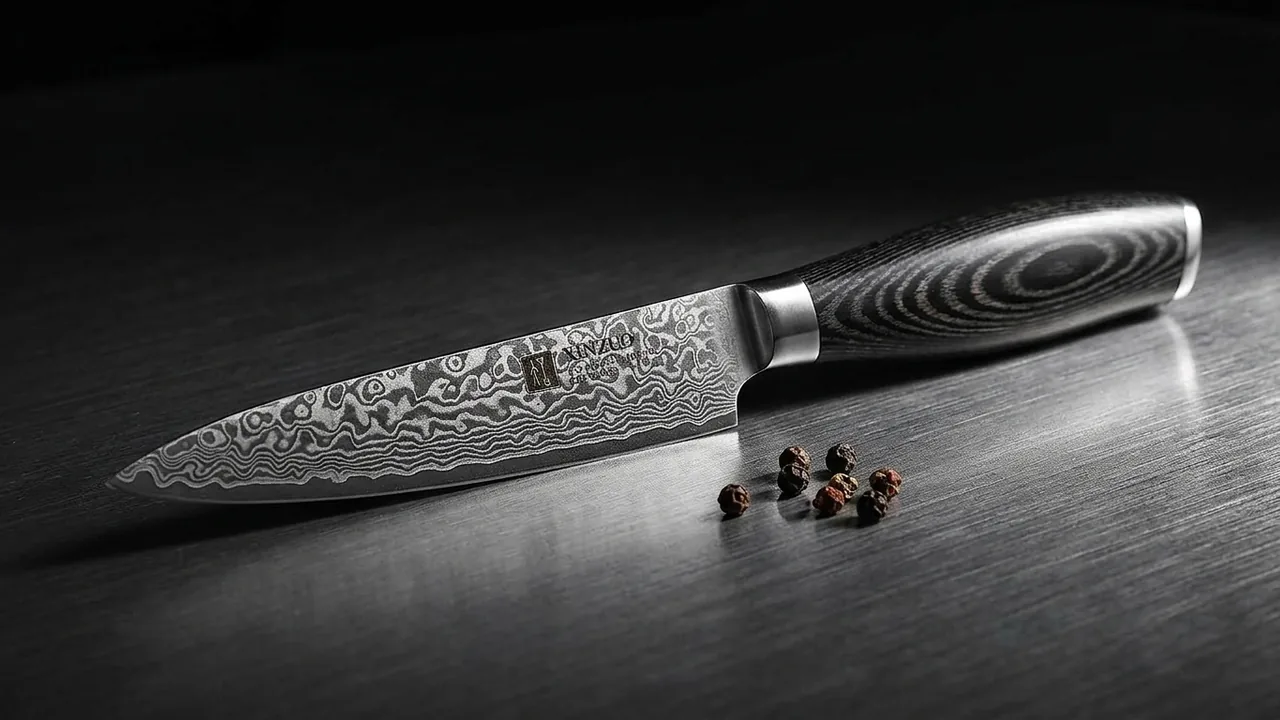 XINZUO Cuchillo Universal 12,6cm Acero Damasco, Ya Serie