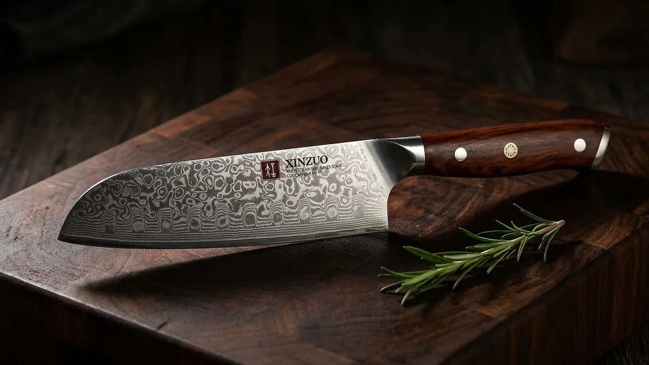 XINZUO Cuchillo Santoku 18cm Damasco 67 Capas con Funda Magnética, Yu Serie