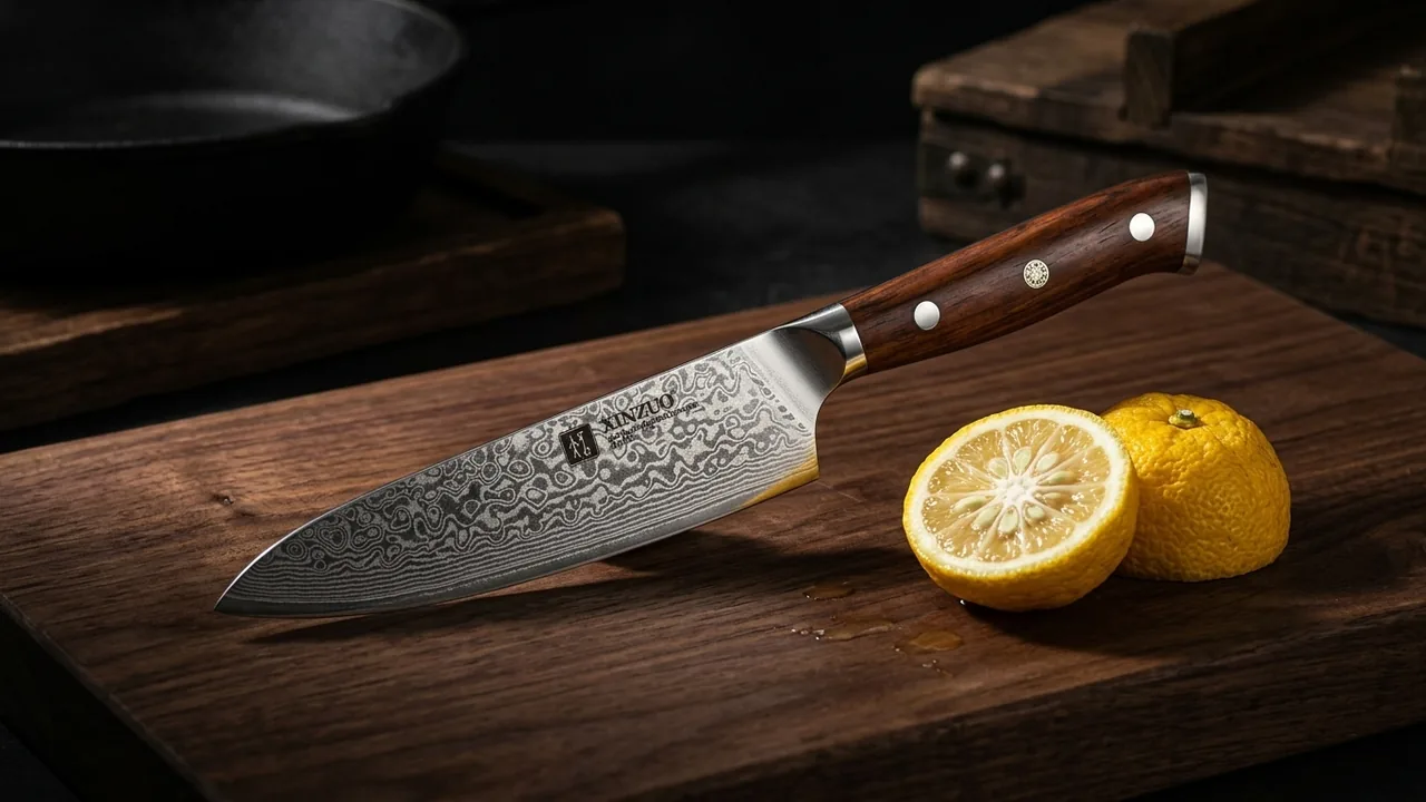XINZUO Cuchillo Universal 13,3cm Acero Damasco, Yu Serie